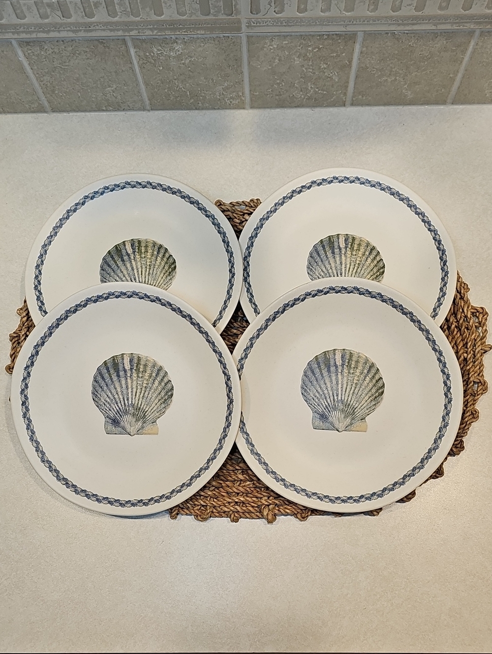 Melamine Set Of 4 Shell Border Salad Plates By Threshold